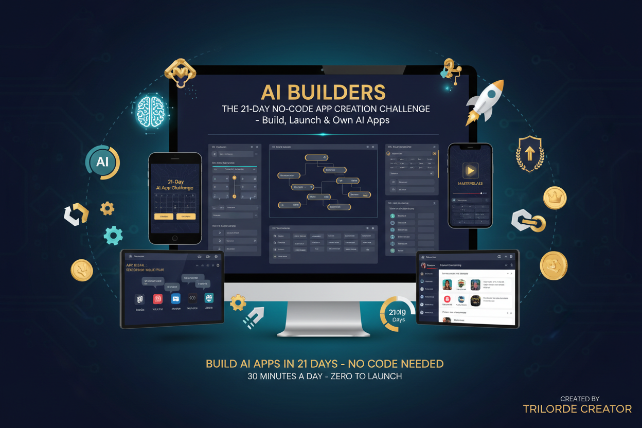 AI BUILDERS: THE 21-DAY NO-CODE APP CREATION CHALLENGE by Trilorde Creator