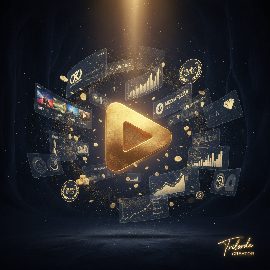 Epic cinematic composition showing content creator mastery and social media success