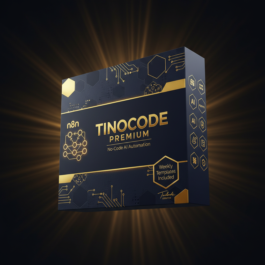 Premium 3D product box for Tinocode Premium no-code AI automation program
