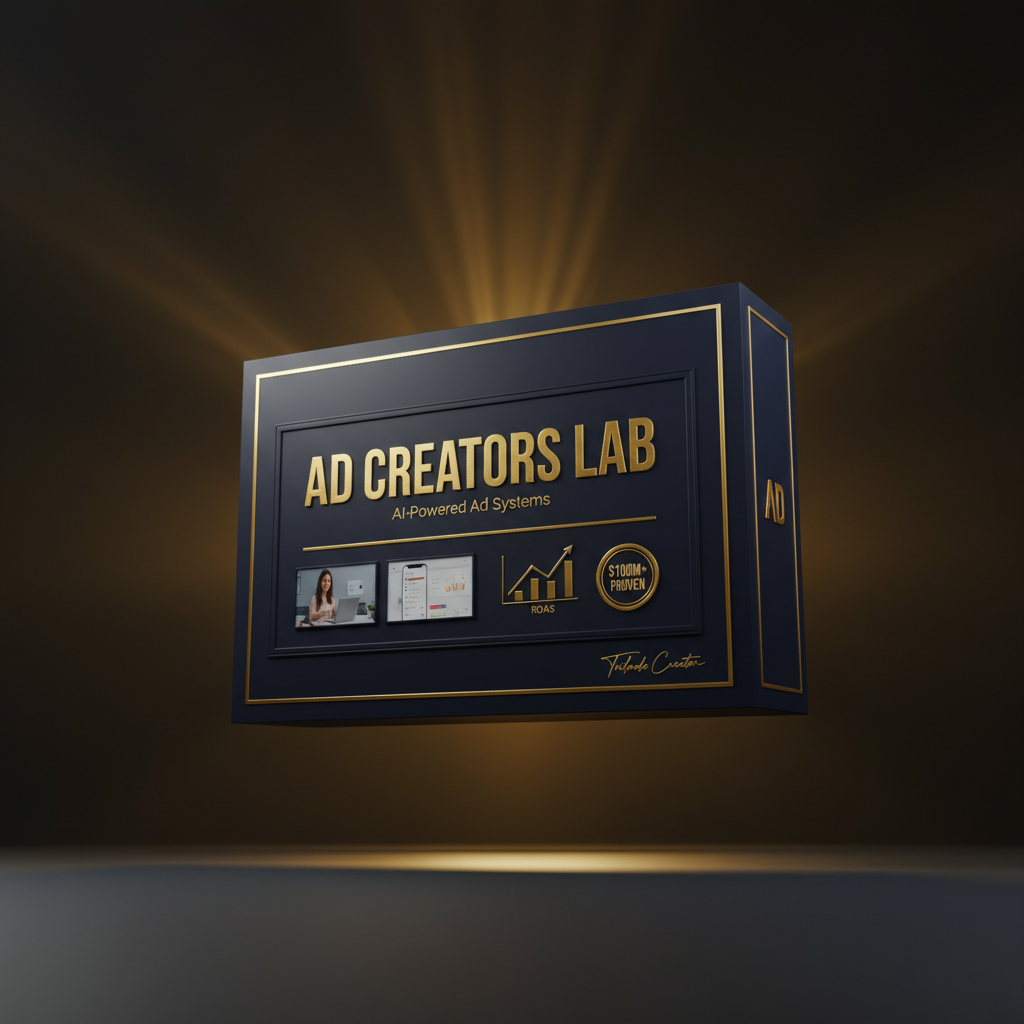Premium 3D product box for Ad Creators Lab AI-powered ad systems program