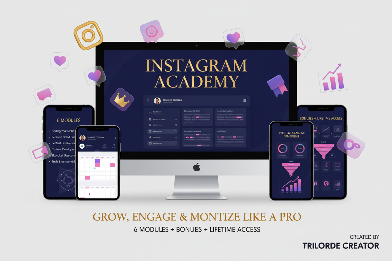 INSTAGRAM ACADEMY: GROW, ENGAGE & MONETIZE LIKE A PRO by Trilorde Creator