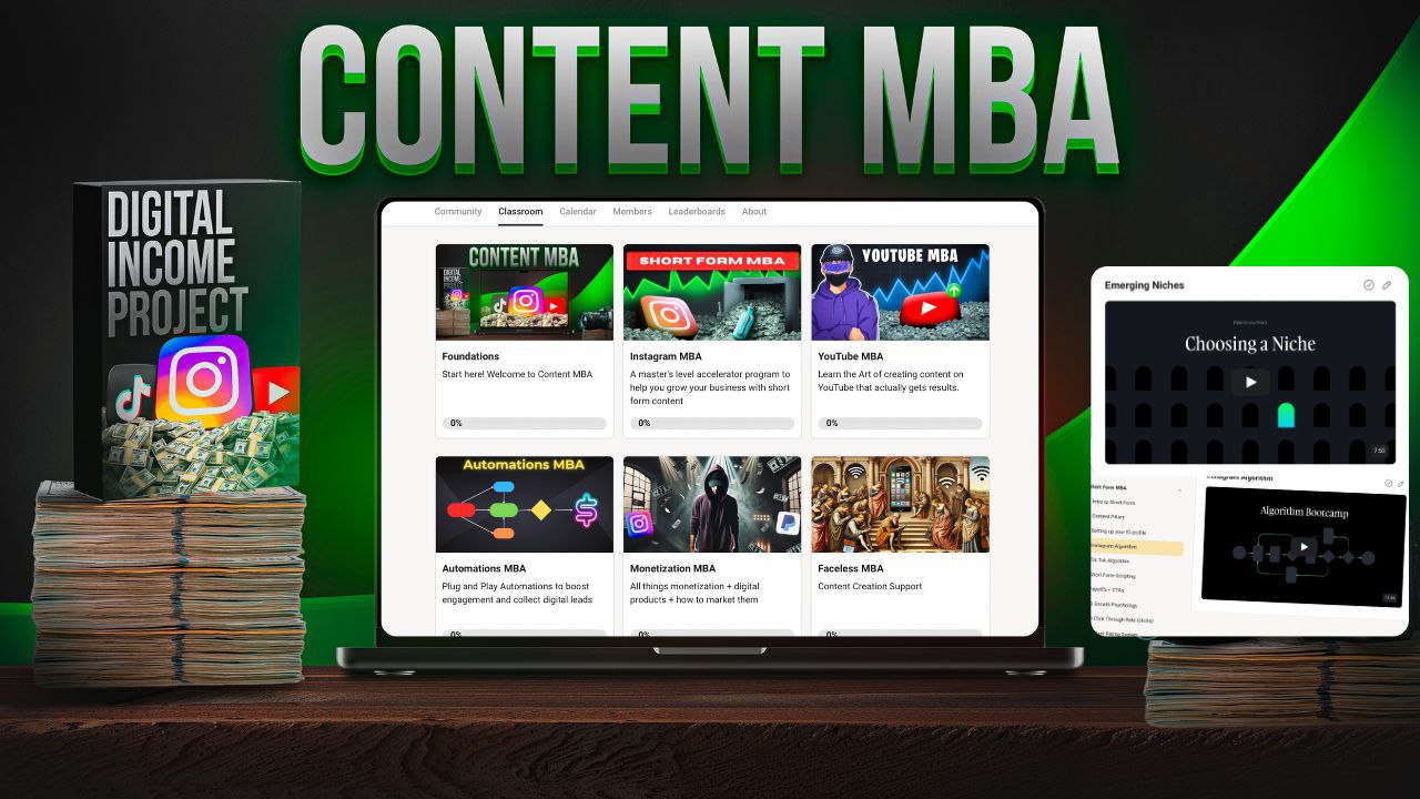 🎓 CONTENT MBA – Master Social Media &amp; Make Digital Income 💸
