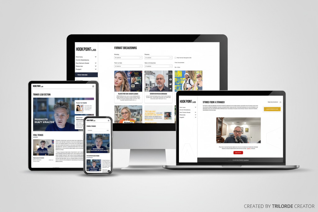 Viral Trends - Hook Point Lab Multi-Device Mockup by Trilorde Creator